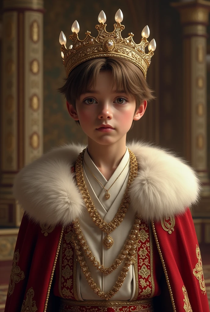 Stephen Hawking as a child with a crown 