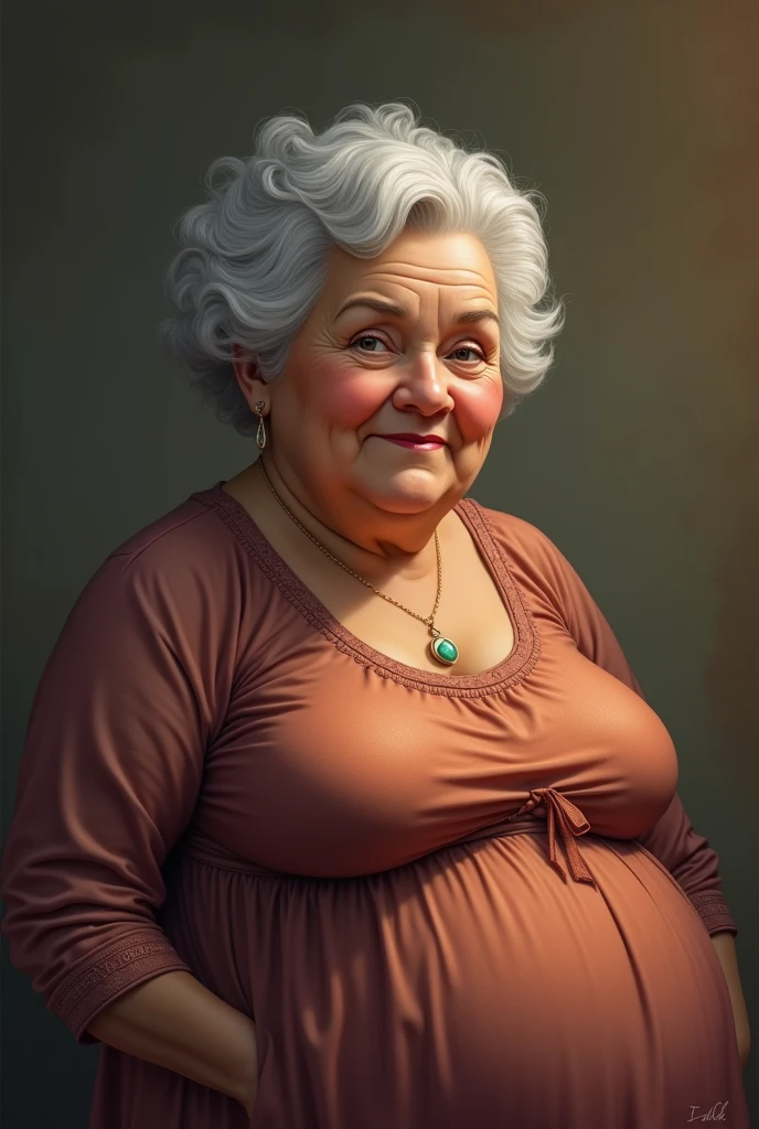 Generate a full body image of a humble carioca woman with a thin and flabby body, 5, with a triangular and wrinkled face , age expression mark, droopy eyes, short wavy red hair with gray tones, protruding nose, full eyebrows , extravagant mouth, curved lips, big chin, wearing prescription glasses with large, thick frames, teasing smile, a wart below the batz on the left side, very small breasts, short in stature, Flabby belly, completely naked, standing holding ens shirt in one hand and a bottle of beer in the other hand, with bare breasts, sensualizing in an obscene manner in a humble and degrading vacant lot on a dark, hot summer night