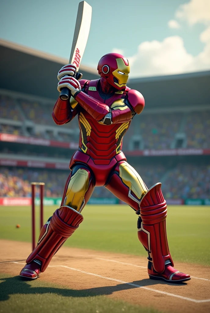 Iron Man play cricket and hit six