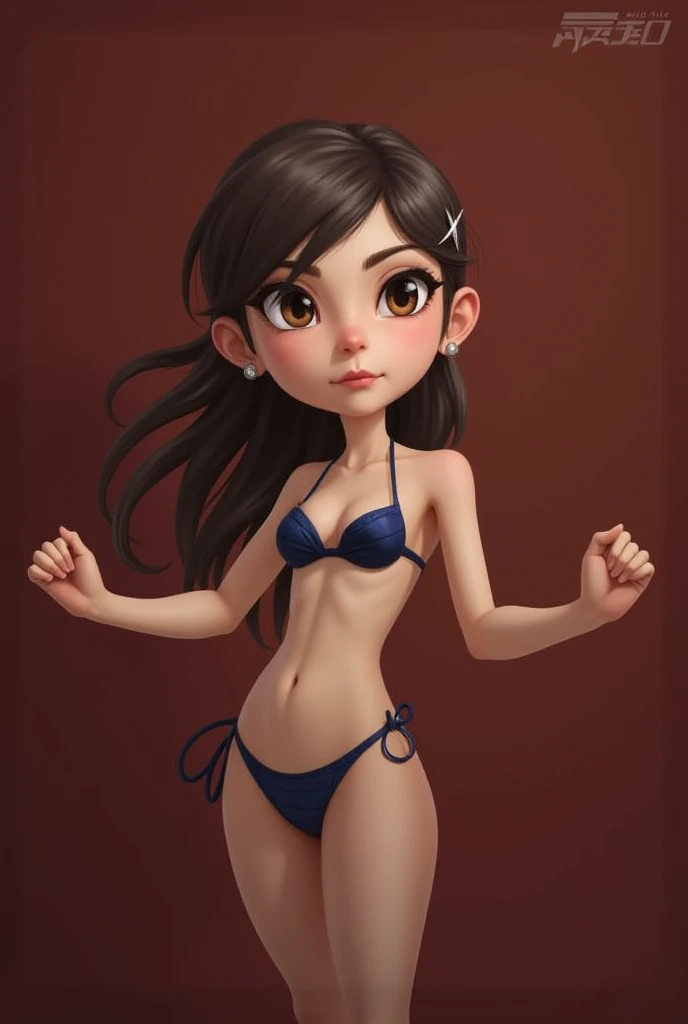 Generate me an animated naked girl without any clothes and you can see her vagina and tits without panties and bib and that she has a big ass and is turned so that her ass is facing the screen