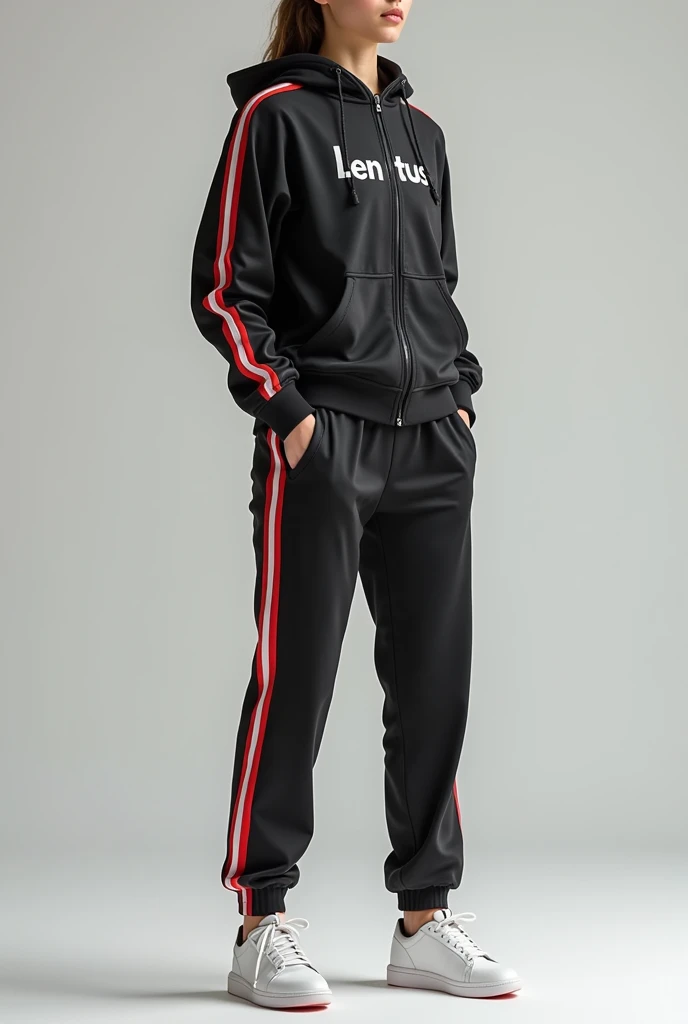 Easports black and red pants with white details and white letters LUF