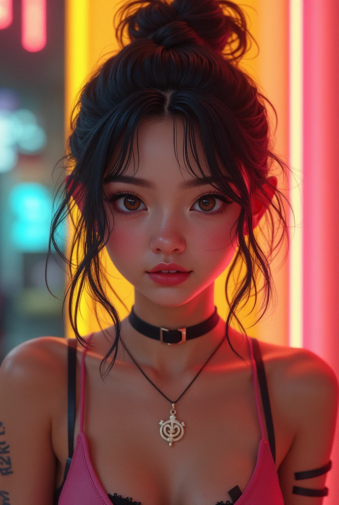 risa,casual outfit,face close up,(8k, best quality, masterpiece:1.2),(intricate details:1.4),(photorealistic:1.2),octane render, complex 3d render ultra detailed, studio soft light, rim light, vibrant details, ultra detailed, realistic skin texture, detailed face,(expressionless), extremely detailed CG unity 8k wallpaper, (detailed background:1.2) , cleavage, small tits, nude