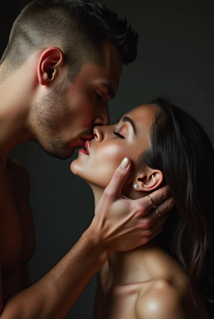 a beautiful young woman and a handsome young man embracing passionately, extremely detailed, cinematic lighting, dramatic composition, sensual, erotic, intimate, photorealistic, 8k, high quality, (best quality:1.4),(realistic:1.4),(photorealistic:1.4),masterpiece,vibrant colors,chiaroscuro lighting,dynamic pose,realistic skin texture,realistic hair and eyes,perfect anatomical detail