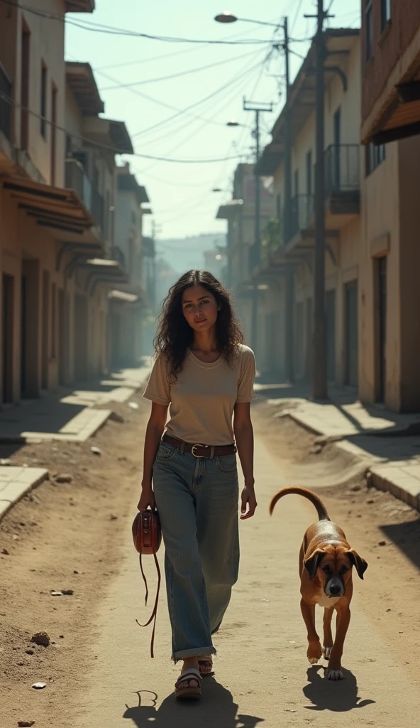 Post-apocalyptic cool summer, explorer alone there