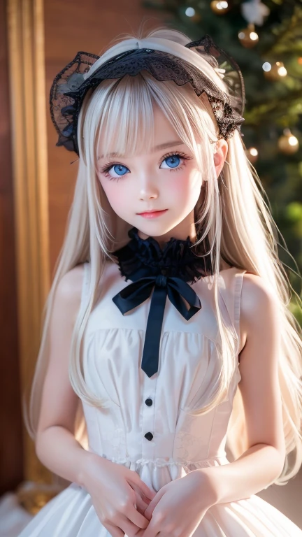 Masterpiece, illustration, cartoon, 1 girl, intricate details, best texture, realistic, 8k, soft light, perfect shadow, full body, realistic, 1 girl, 8 years old, scary face, blonde, sexy hot nude white theme, necklace and watch, transparent dress, smile, baby face, (white background