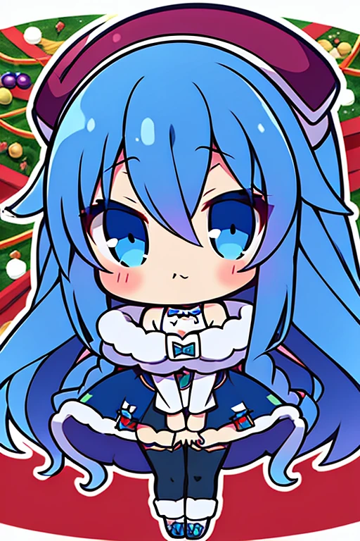 Roxy Migurdia, long blue hair,  Blue eyes, Christmas,