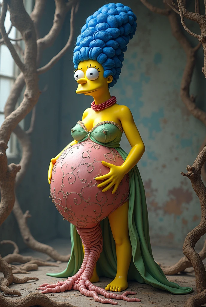 realistic elf woman, very detailed faces, blue hair, full body, NSFW, red blush, blushing, slim abdomen: 1.2, detailed eyes, sexy, undressed, naked, open mouth, pregnant