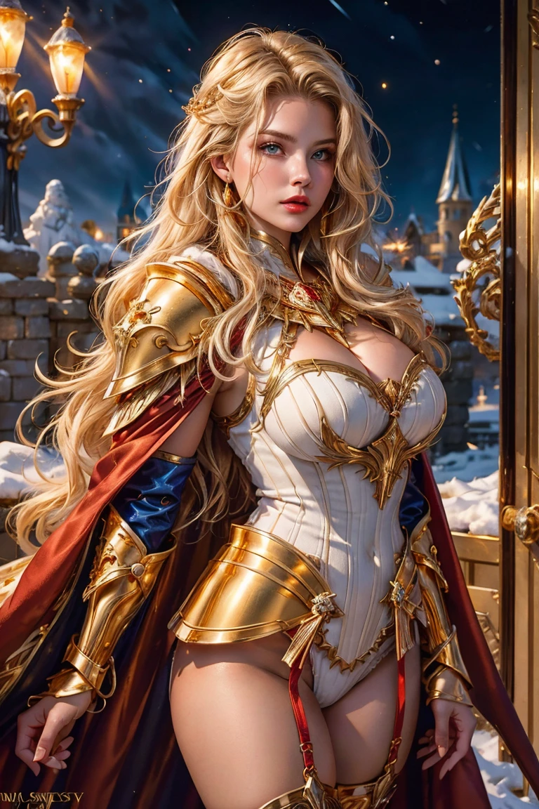 Shyla Stylez as a gorgeous Woman, Valkyrie, Long blonde hair, blue eyes, detailed facial features, proportional hands, proportional fingers, leather armor, fur cape, viking ship,