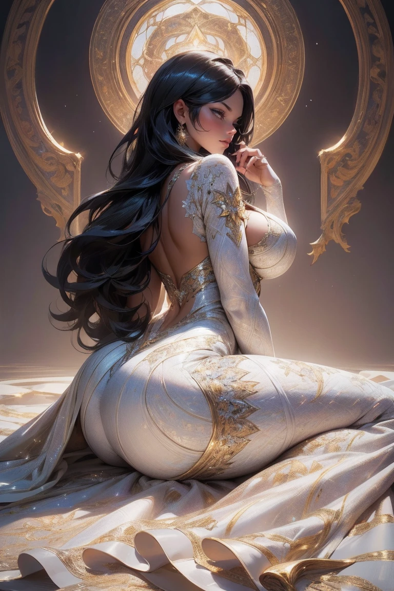blank background, (((full body))), (masterpiece), ((best quality)), (tall girl), (muscular girl:0.8), (thick thighs:1.7), ((curvy:1.6)), military boots, (bodysuit), fingerless gloves, big breast:1.8, (thin hair), (belt under navel), ((long legs:1.5)), covered nipples:0.8, short hair, ((slicked back hair)) cute face:1.7, innocent look, (ginger hair color), (from behind)