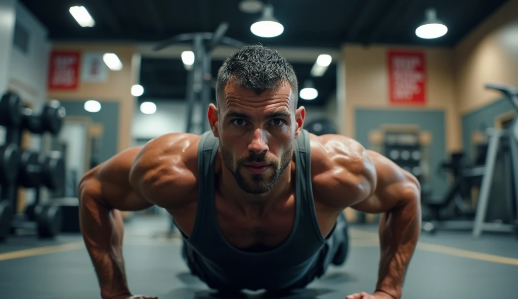 giant muscle man, absurdly huge bulge, broad shoulders, vascular, muscle growth, angry face, tight t-shirt, tearing clothes, bearded, very sweaty, huge belly, very thick arms, hanging pecs, large , smirk,romantic, blushing, veiny hands, photorealistic, looking at viewer, from below, wet, on all fours.