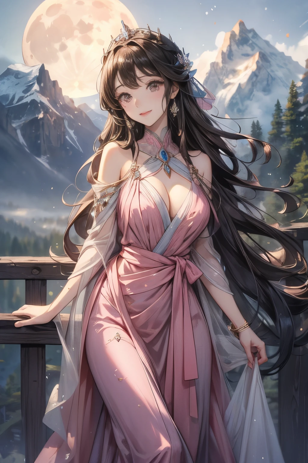 a mature 40s female teacher, beautiful detailed eyes, beautiful detailed lips, extremely detailed face and skin, long hair flowing down shoulders, BLOND HAIR, teasing smile, satin RED panties, looking back coyly, (best quality,4k,8k,highres,masterpiece:1.2),ultra-detailed,(realistic,photorealistic,photo-realistic:1.37),beautiful lighting,dreamy atmosphere,cinematic,high quality portrait,elegant,sensual,provocative a snowy winter landscape in siberia, snow covered pines, frozen lake, beautiful detailed sky, dramatic lighting, highly detailed, (best quality,4k,8k,highres,masterpiece:1.2),ultra-detailed,(realistic,photorealistic,photo-realistic:1.37),stunning scenery, soft lighting, atmospheric, cinematic composition, muted color palette, cold tones