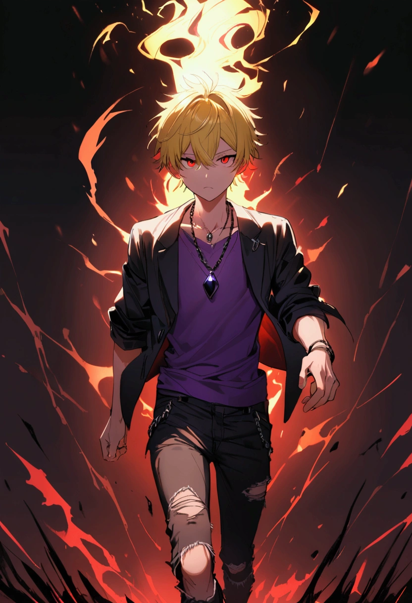 A boy with,style of anime,upper body avatar,looks into camera,Ruffian style
