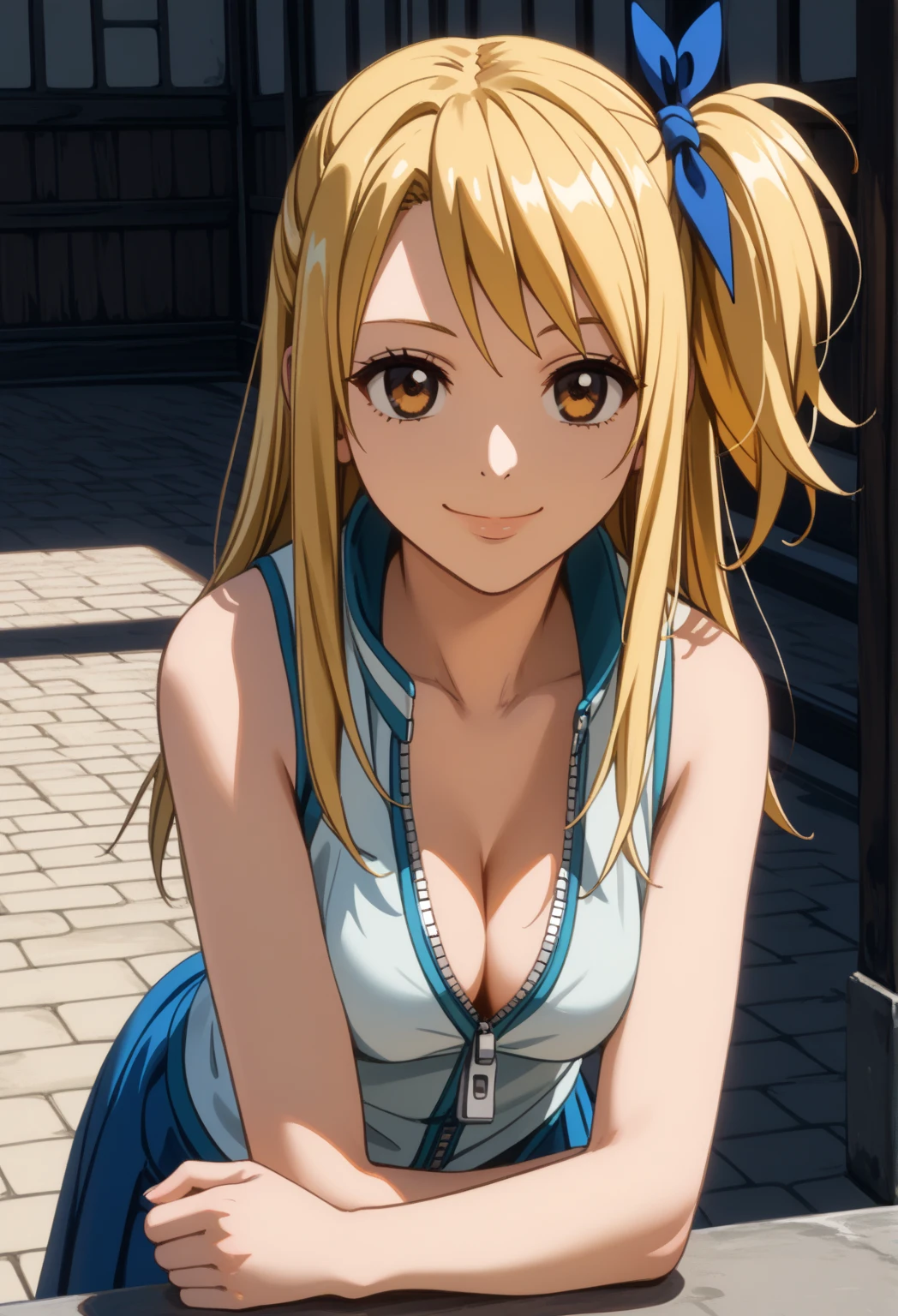araffe with posing for a picture, anime girl cosplay, ahegao, cosplay, seductive anime girl, , anime cosplay, blue lips, ahegao face, mayuri shiina, japanese goddess, oppai, sayori, cosplay photo, 4 k ], 1girl, kawakami_mai, blonde hair, long hair, side ponytail, purple eyes, 