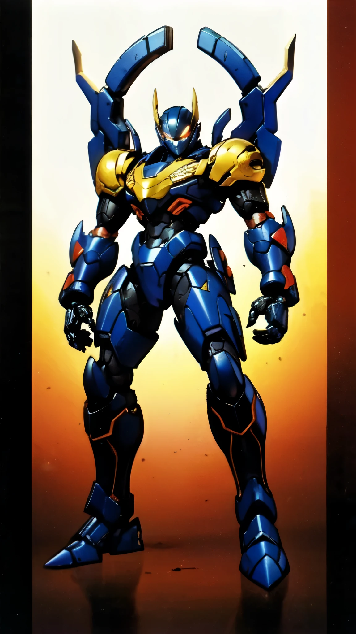 (masterpiece:1.5, best quality:1.5, extremely delicate:1.5), ((male:1.5)), a man wearing a full-face helmet, high-tech biomimetic armored combat suit, (a composite layered chest armor), the design balances heavy with agility, fully enclosed shoulder guards, matching arm and leg guards, a belt of gemstone, (the color scheme is primarily Red with Purple and Yellow accents, Organic Biotech, Concept Inspired by Vampire, glowing eyes, armor glows, huge cloak like devil wings, blood), stand of a futuristic sci-fi city, this character embodies a finely crafted fantasy-style armored hero in anime style, exquisite and mature art style, metallic, high definition, highres, ultra-detailed, ultra-fine painting, professional, perfect body proportions, golden ratio, anatomically correct, symmetrical face, extremely detailed eyes and face, high quality eyes, creativity, RAW photo, UHD, 32k, Natural light, cinematic lighting, (masterpiece-anatomy-perfect:1.2)