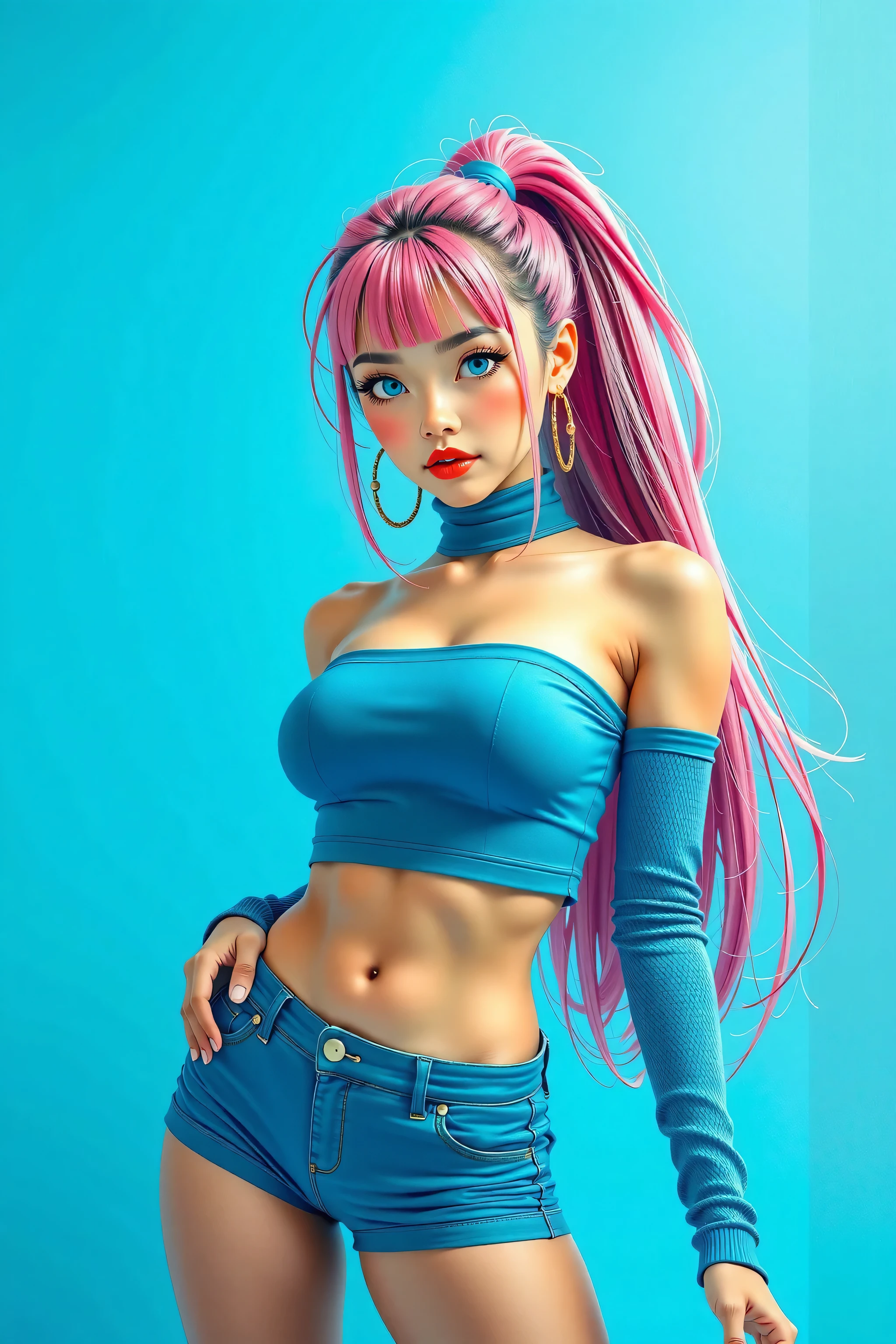 (best quality), (high detail), (vivid colors), (Highly detailed), (graffiti style), (freestyle), (Close up), (1girl), (Nsfw)young sexy female teen girl, big tits, (see through), tight top, posing in front of a brick wall painted with street art, HDR, 8K, 3D, graffiti art style.