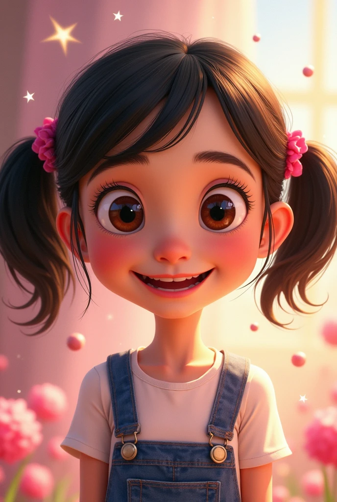 Happy Disney Pixar style girl