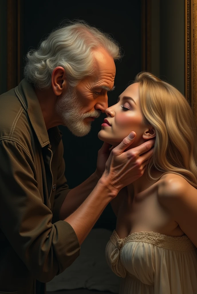 man with beautiful white hair and a woman with long blonde hair