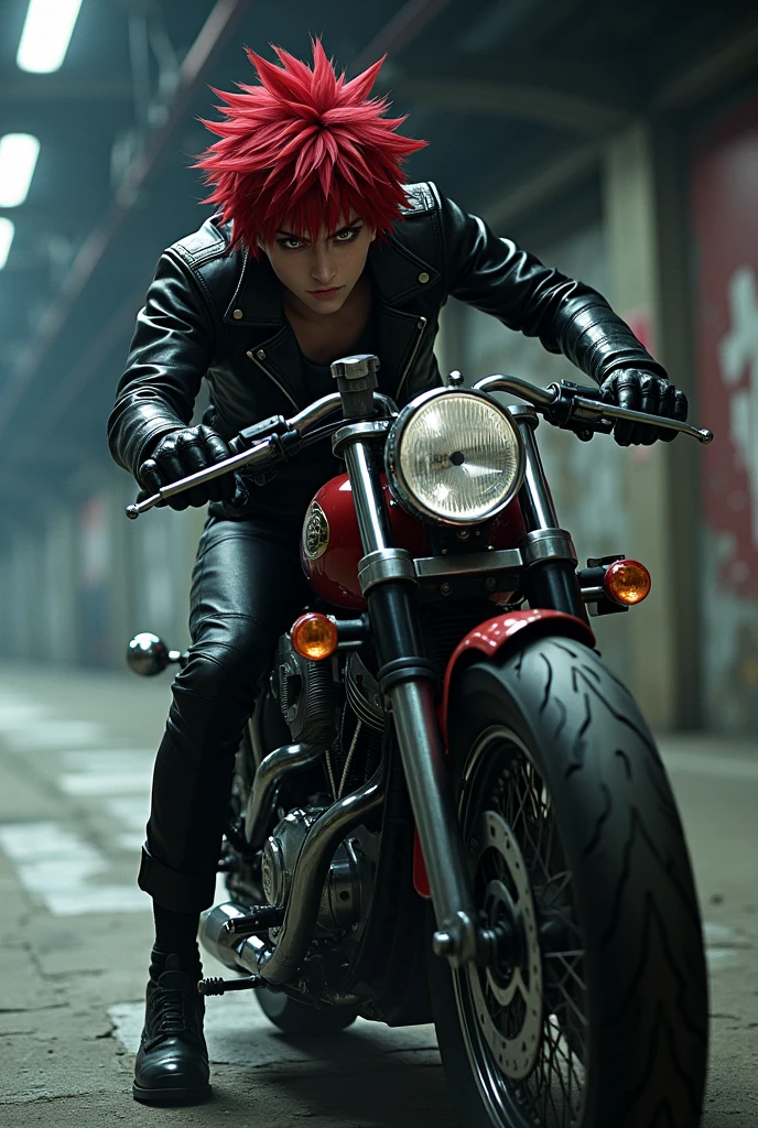 Red-haired biker from anime to school RPG