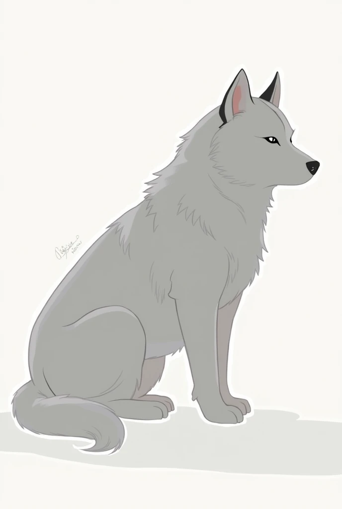 Art by spottyjaguar, art by plumbelly,art by raptoral,posted on e621,solo,male grey wolf,(feral grey wolf,quadruped grey wolf:1.3),balls,sheath,sketch art,sitting,thick legs,front view,seductive,big canid