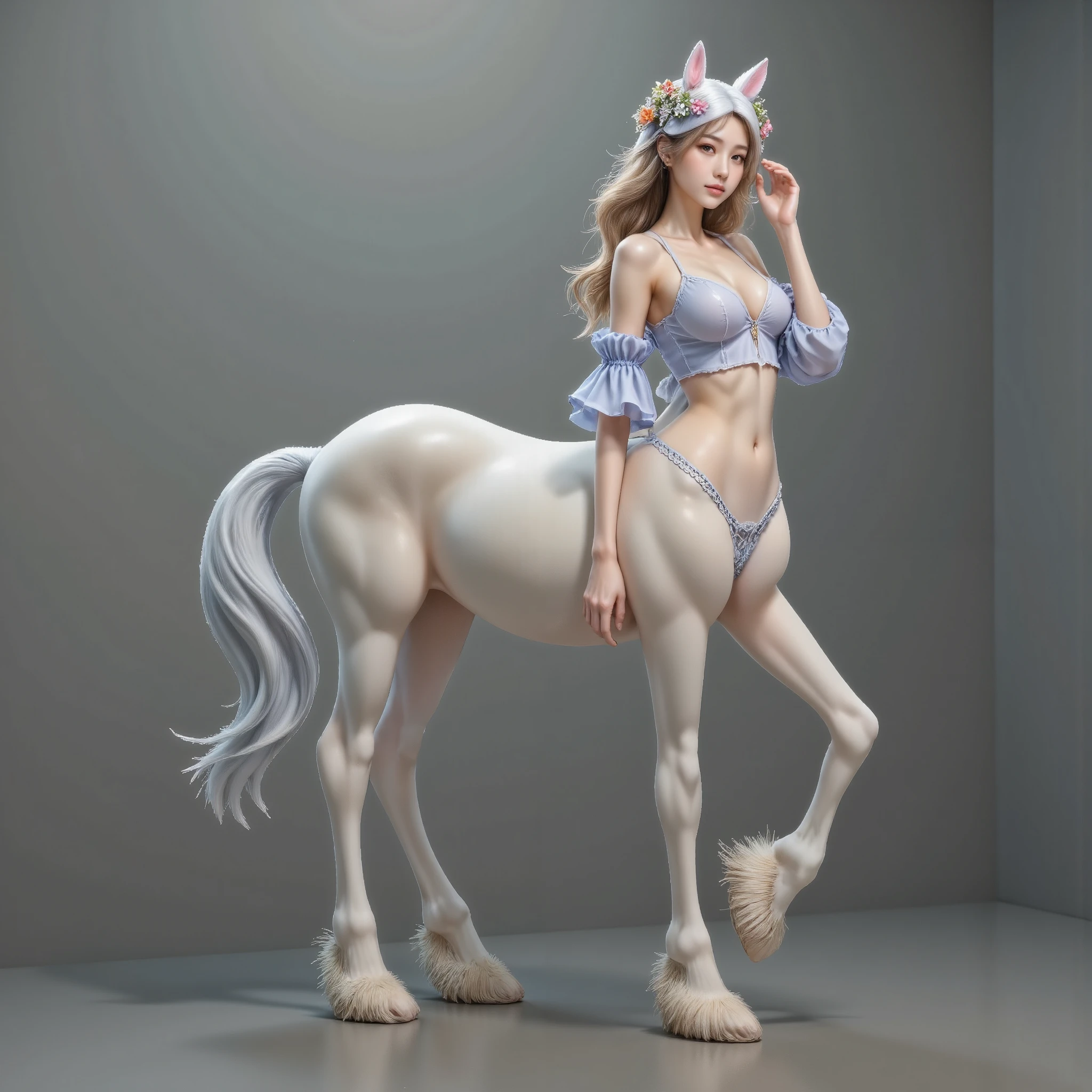 masterpiece,(  are of the best quality:1.3),Centaur Girl,Centaur Girl,(Head attached to body 1 ：9：1.3)[Imagine:1.0]，[Wide Angle:1.0]，  Surrealist sci-fi background images  ，  in futuristic high-rise buildings  ，Cartoon， creates a bold and dynamic design for text  " prototype design "  gives people a feeling {x} x} Every letter is vibrant and advanced Stylish photography scene.  High-end fusion of elegant attitudes of various models , Camera flash, and creative studio settings.  highlight the diversity of the model industry ， showcasing various models &#39; expression, Catwalk Moments ,  and behind-the-scenes footage . Use Fashion,  embody professional modern colors , creativity, and innovation, Integrated camera lens, Softbox,  fashion accessories in the letters ，  The overall design  .  The overall design  , Artistic,  tailor-made for professional audiences , Light and Shadow， Fresh and natural，fairy tales，  rich colors  ，  abstract composition  ， Fantastic Ambient ，Dreamy emotions，3d, C4D Rendering, 8K,  Super Detailed  , Bright colors，Bright，RGB,  Colorful  )，(  High contrast :1.5)，(whole body:1.8), Magazine Photography， ，((Dopamineism))，(((Dopamine color matching)))，Facing the screen，Dopamine color，High Saturation，  High contrast ，  HD ，8K，Dopamine，( Y2K style is popular on social platforms  )，Luo Erchun， Three-dimensional ancient style ，Oriental Poetry and Painting