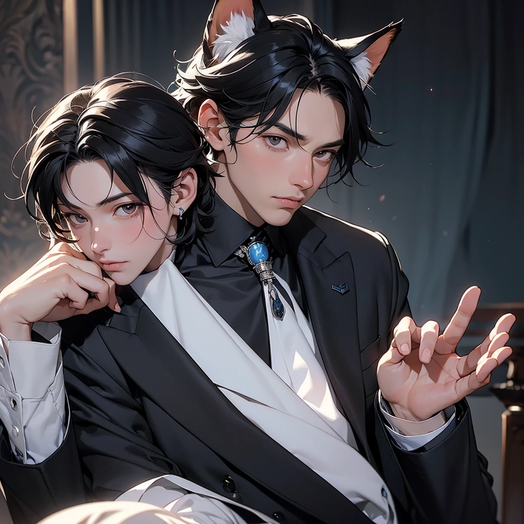 With cat ears，Cat-tailed boys