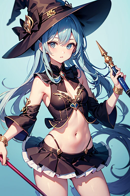 magic, hat, fantasy, casting a spell, from below, lingerie, blue magic circles, lacy bra and panties, magical water