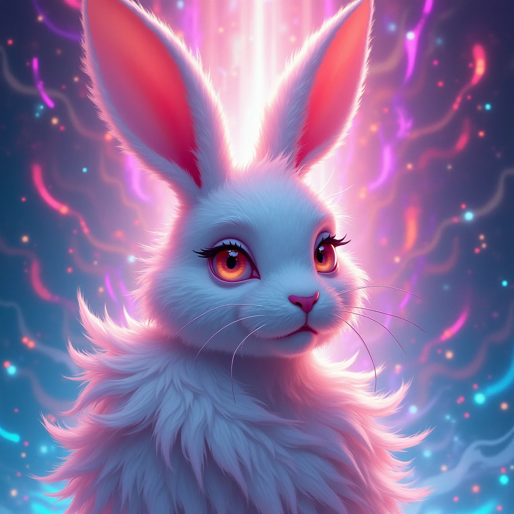 neon color, rabbit woman