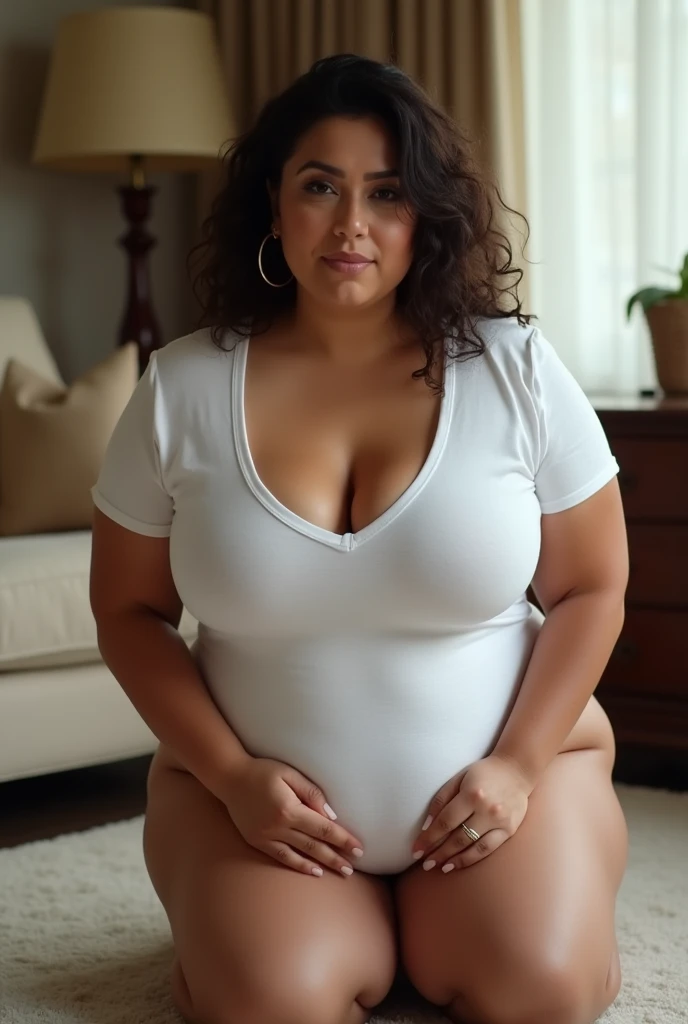 her name is Alejandra, high quality, 1 old woman, ((58-year-old plus sized body latina woman)), (((58 years old))), ((plus sized)), (((chubby body 1.9))), ((wrinkled body)), (((old body))), ((long hair)), wide hips, (no make up), (she is nude), POSE: kneeling on the bed, sexy, alluring, flirtatious BACKGROUND: indoor: bedroom, ((realistic vagina)), realistic stomach, ((((big woman)))), ((realistic stomach))