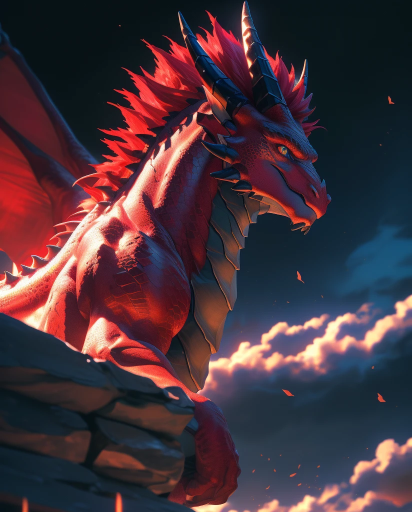 muscular dragon furry, detailed face, detailed eyes, red hair, full body, (best quality,4k,8k,highres,masterpiece:1.2),ultra-detailed,(realistic,photorealistic,photo-realistic:1.37),highly detailed anatomy, hyper realistic, dynamic pose, dramatic lighting, vibrant colors, cinematic composition