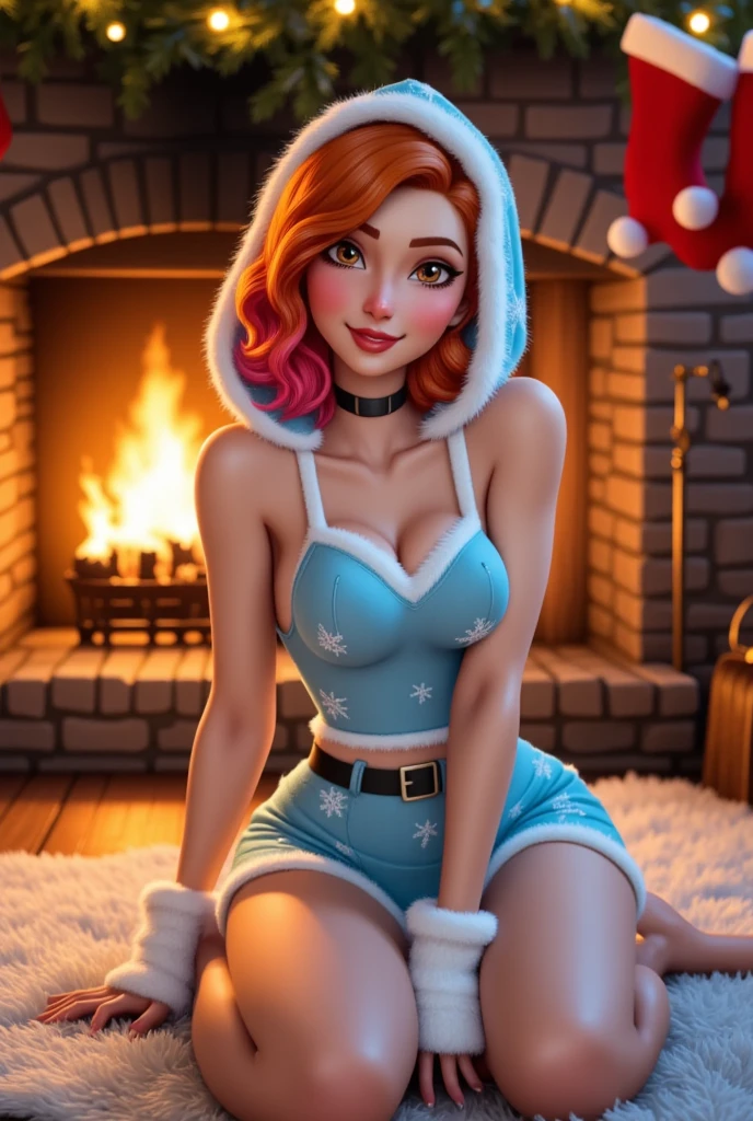 Woman fun winter games