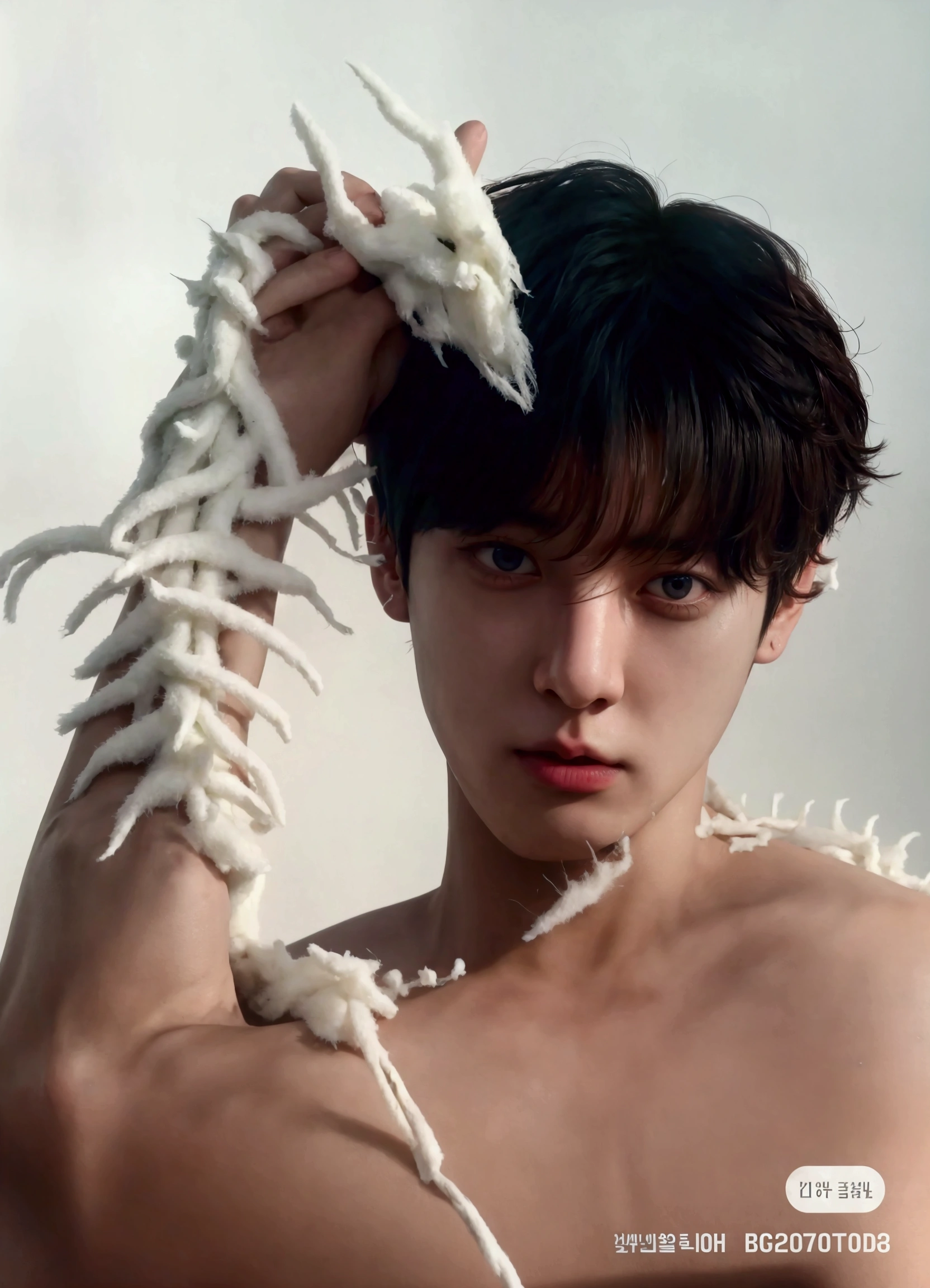arafed man in white pants standing with his shirt off, thin young male, porcelain pale skin, slender boy with a pale, pale fair skin!!, pale porcelain white skin, with pale skin, wonbin lee, pale skin!, pale - white skin, pale white skin, jinyoung shin, very pale skin, male model, skinny male fantasy scientist