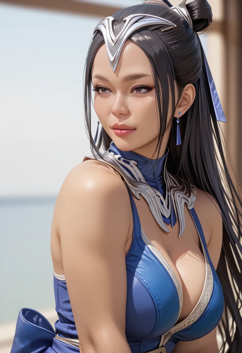  Woman,age 30, mature woman,Kitana ((masterpiece)),(((best quality))),((Full illustration front to back side to side views,anime art,pose sexy images of her self to you show off her body her seat down with her wide open