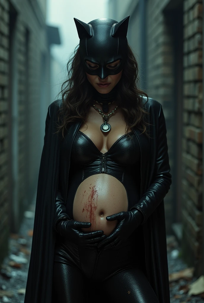 A stunning portrait of Maleficent pregnant in her dungeon, ornate toilet, teenaged girl emphasis on her horns, purple highlights, purple reflected light, in the nude, young and beautiful, hyper realistic, real portrait, backlit, exquisite features, cleavage, sexy, seductive, unnatural light, soft light, location is the interior of a dungeon, green light, eerie, purple highlights:1.4, she is smirking, she is busty, her chin is raised, looking down at viewer, low angle shot, exquisite features, exotic, high cheekbones, (((show her full horns)))