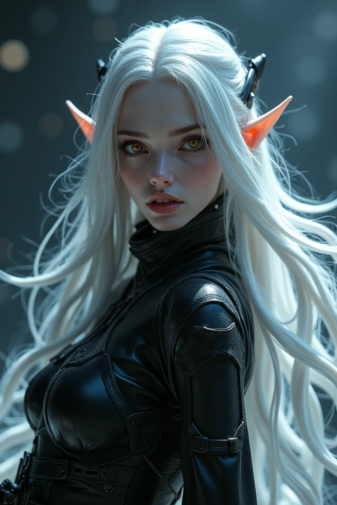 a white-haired demon with horns