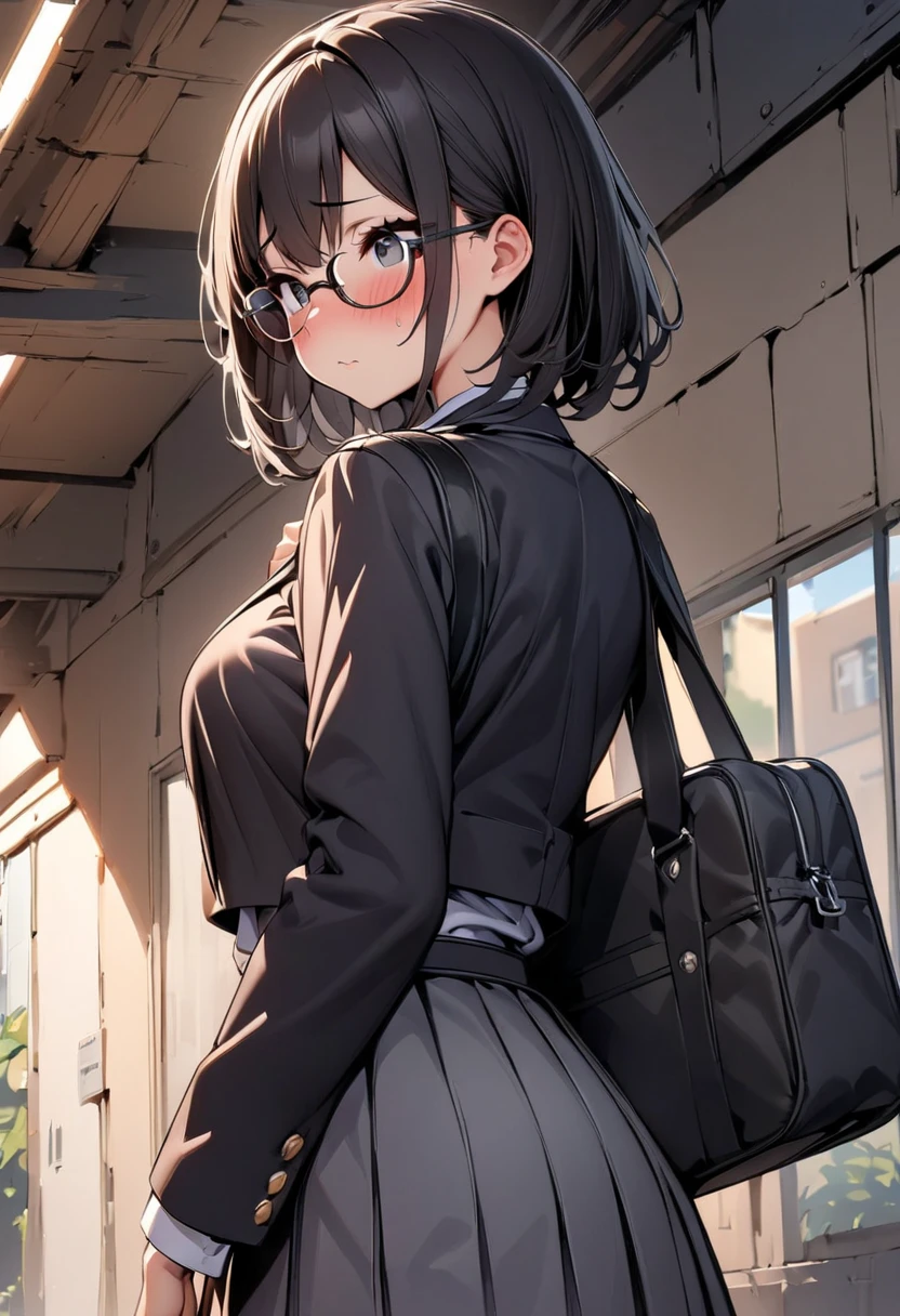 (masterpiece), (One serious civil service commissioner: 1.3), (Super thick and plump body: 1.3), (Huge breasts and buttocks)), (Small Head: 1.2), (Very small uniform)), (Shiny skin: 1.2), (A speech while crouching in the stands in the schoolyard in the morning)), 1boy, penis, doggystyle, from behind, spreadassms, chubby body, fat body, short,ultra detailed, masterpiece, best quality, blush, a woman, rolling eyes, open mouth, school girl, wearing , wearing glasses, classroom, sunset, light particles, hdr, brown grey hair, midium wavy hair, shiny hair, bang, single braid, clear grey eyes, Smiling Kiss, Rolling Eyes, Tongue Out, アニメ ,orgasm face, sexual climax, bitch, back shot, back view, low angle, from below, back view, arched back, looking back, all fours, chubby body, BIG ASS , ahegao, saliva, BBW, slender waist, anal, seiza, hands on head, rolling eyes, white eyes, Hand Drawn, Showing Ass, Bobcut, Ahegao, White of the eyes, Knee socks, Poop sitting, (Super thick and plump body: 1.3), Butt sticking out, Close your legs, seiza, spread legs, pleated skirt, Stretch your arms back, long pleated skirt, I can't see your butt, Buttocks hide, Reverse cowgirl position, Arm grab back, Arms folded behind back, Super big butt, Awesome numbness , Plump , Chubby , Scat, fat, Butt sticking out, From directly behind, Assjob, Rolls royce, Bend your elbows back, Defecation, Skirt fetish, Sailor suit, Awesome numbness, field, From directly behind, Align your legs, Taunt, Plump,