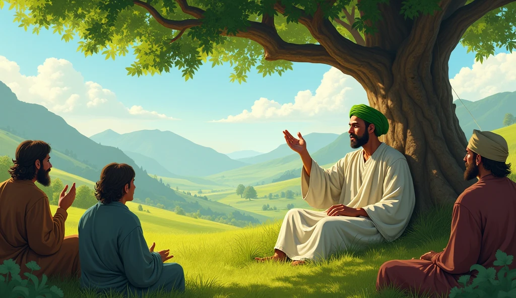 Imam comforts and advises the farmer.
The impression of hope and peace on the face of the farmer.