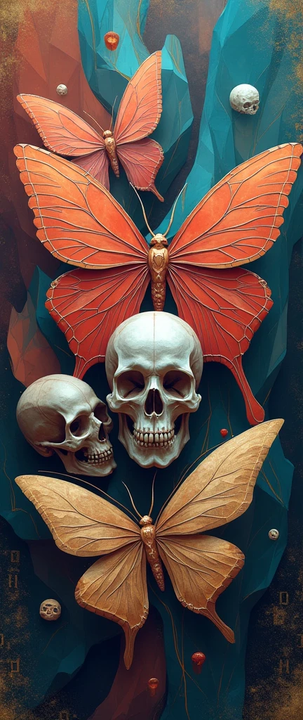 Snake head of david paul seymour with skulls, moths, and vibrant hues. <lora:Andreas_Rocha-000008:1> Painted By Andreas Rocha