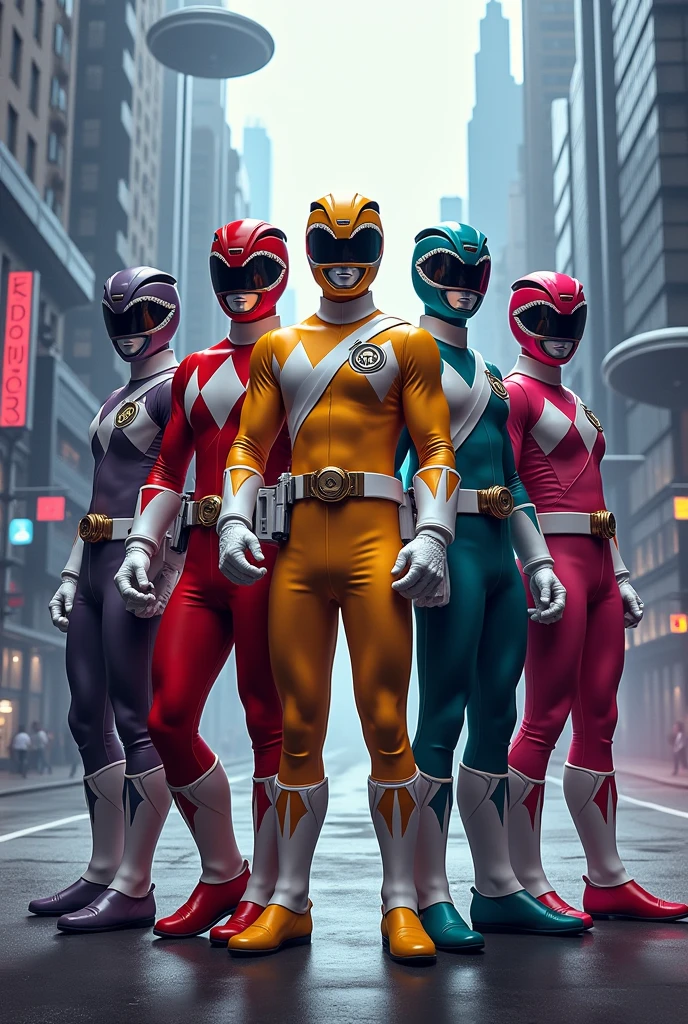 A group of 6 power rangers who are only guys
