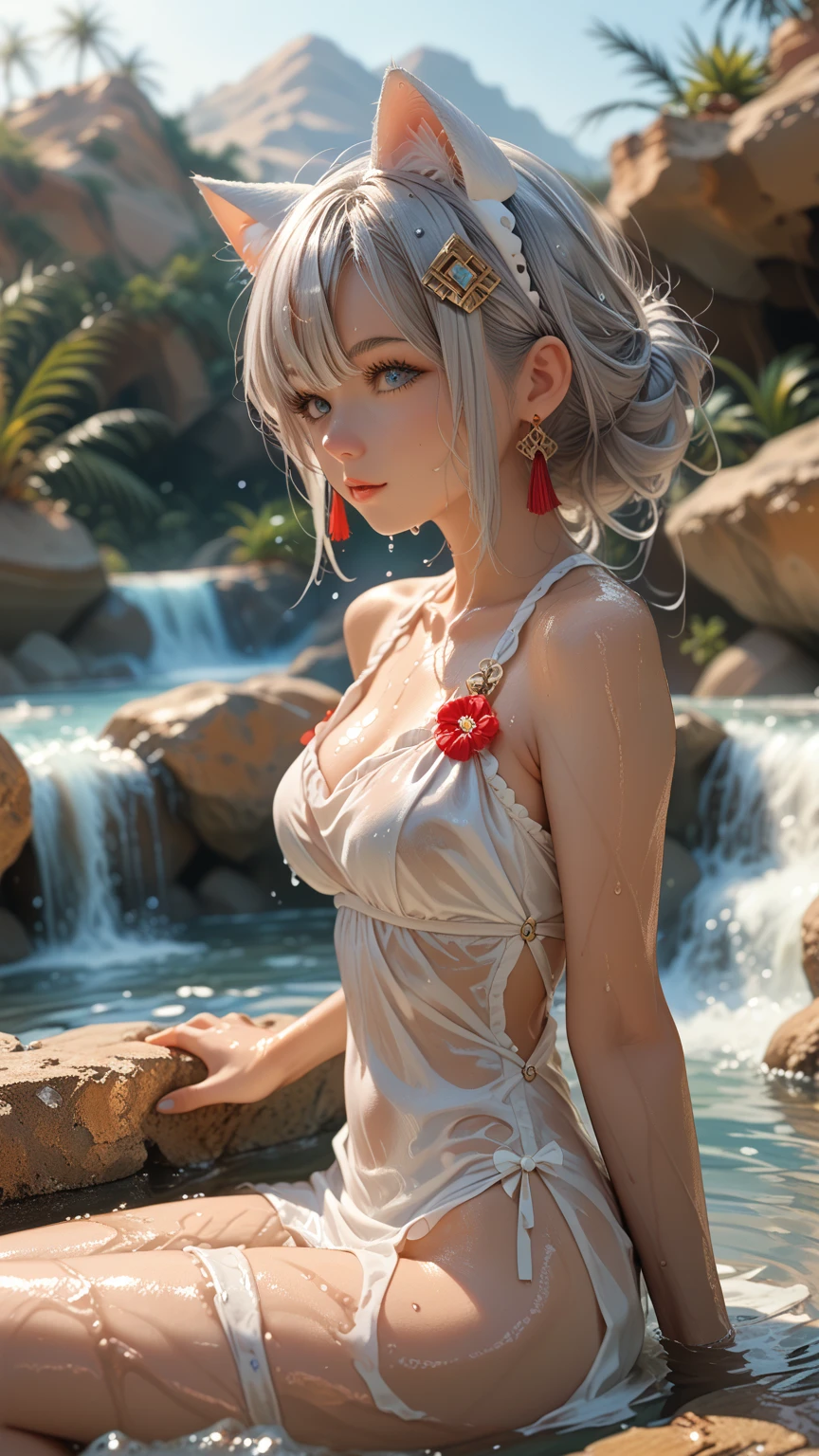 a beauty girl　　Colossal tits　White hair　　　younger sister　eleonora　　　New water 　A desert　oasis