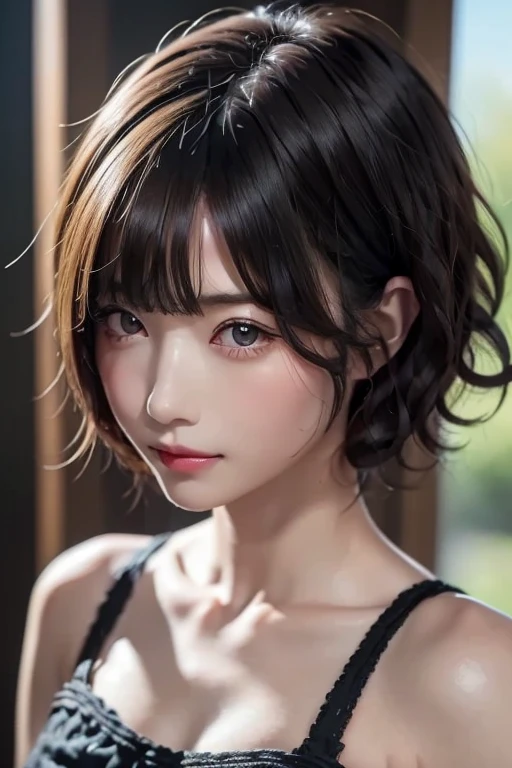 ((  top quality)), (超  is high definition ), (  very detailed), (  detailed description  ), ((  best CG  )), (  Masterpiece  ),  Ultra-detailed art , (  top quality, 8k, 32K,   Masterpiece  ), (  realistic  :1.2)、(  is high definition ),   very pretty face and eyes ,  1 female ,   Thin Waist, Delicate body, (  top quality,   attention to detail,   rich skin details  ), (  top quality, 8k, Oil paints:1.2),   bright color、  beautiful woman 、  detailed face  、((Ultra Short Curly Hair:1.5))