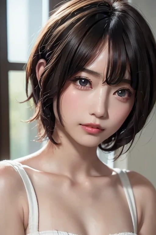 ((  top quality)), (超  is high definition ), (  very detailed), (  detailed description  ), ((  best CG  )), (  masterpiece on penis ),  Ultra-detailed art , (  top quality, 8k, 32K,   masterpiece on penis ), (  realistic  :1.2)、(  is high definition ),   very pretty face and eyes ,  1 female ,   Thin Waist, Delicate body, (  top quality,   attention to detail,   rich skin details  ), (  top quality, 8k, Oil paints:1.2),   bright color、  beautiful woman 、  detailed face  、((Ultra Short Curly Hair:1.5))