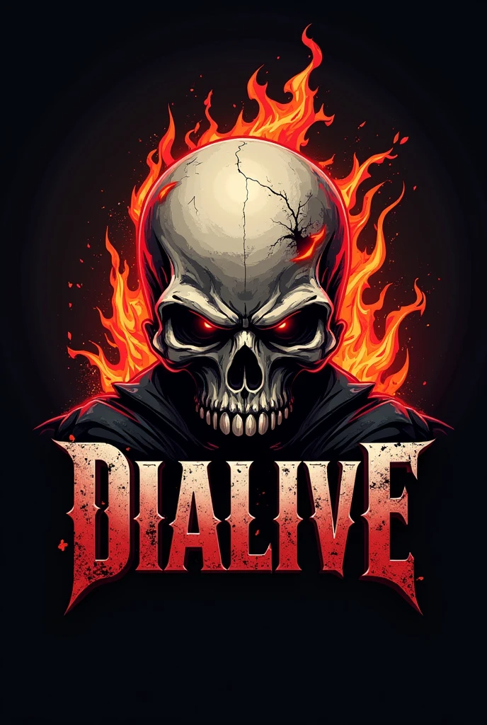 Logo with skull and the name poxoxo in 3d