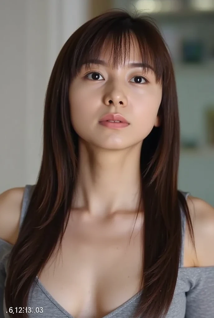 (( top quality, 8k,   masterpiece on penis : 1.3)),  sharp: 1.2,  Perfect Body Beauty: 1.4,  slim abs: 1.2, (whole body: 1.2), (Tight off-the-shoulder see-through), ( Underbob : 1.1),  (Looking down at the camera)、round face、To give a soft impression。 big eyes、that&#39;Looks like a natural look&#39;Your eyes are sparkling..。Adding double eyelids and eyelash details。Eyebrows are thin and natural、Located above the eyes。Natural eyebrow arch、Complement your facial expression so your eyes look radiant 、Give a vivid impression。Pupil size and color are natural、Create a stunning look。 add natural shadows and highlights around the eyes 、Three-dimensional expression。
Add fine lines around the eyes and creases on the eyelids。.、 gives 。that has a soft texture, smile.。 with plump lips 、Painted in natural colors。
Aligned teeth、Gives a natural shape&#39; laughing.。
The corners of the mouth turn up、洗練されたsmileを表現する。
Skin texture and expression:

Leaves skin smooth and radiant。natural skin texture、Properly express pores and fine wrinkles。
Healthy skin tone、Add natural shadows and highlights to create a three-dimensional look。
Gives skin a natural tone、Gives a healthy and bright appearance。
Light and Dark Effects:

Consider the shadows and lighting conditions of the light source、顔のThree-dimensional expression。Wraps your face in soft light。、Create natural shadows。
Using Reflections and Highlights、 Enhance 。
 Background and Environment :

 The background is simple 、、Choose colors and patterns that accentuate your facial features.、 Don't let anything get in the way around your face。
Background color and brightness、 Please adjust to improve facial impression.。