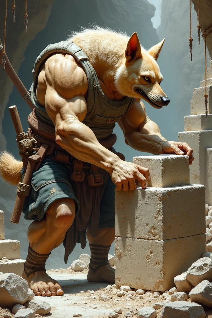 Petrified statue of a hyena football player, dungeon, full body, pants pulled down, holding shirt up, (large erect penis:1.3), (erection:1.5), (masturbation:1.3), cum, petrification, turned into sandstone, asfr, mouth open, gray tongue, (angry:1.4), (fearful:1.4), spiky hair, statue, cracked stone, football gear, (ejaculating:1.4), (gray penis:1.4), (back arched:1.2), (wide eyes:1.4), no pupils, (wide stance:1.4), (body tensed up:1.7), (veins:1.2), (arm raised:1.5), (cock ring:1.4), (looking at hand:1.6), (closeup of torso:1.2), (back against wall:1.4), (threatening pose:1.3), (leaning back:1.3), ((3/4 view:1.5)), (cum dripping down penis shaft:1.3), (penis tilted up:1.6), (stone texture on body:1.4), (cumming on face:1.4), (on plinth:1.4), (Heavy shadows:1.4), (bowl of semen:1.4), (white nose:1.4), (white glans:1.4), (standing:1.4)