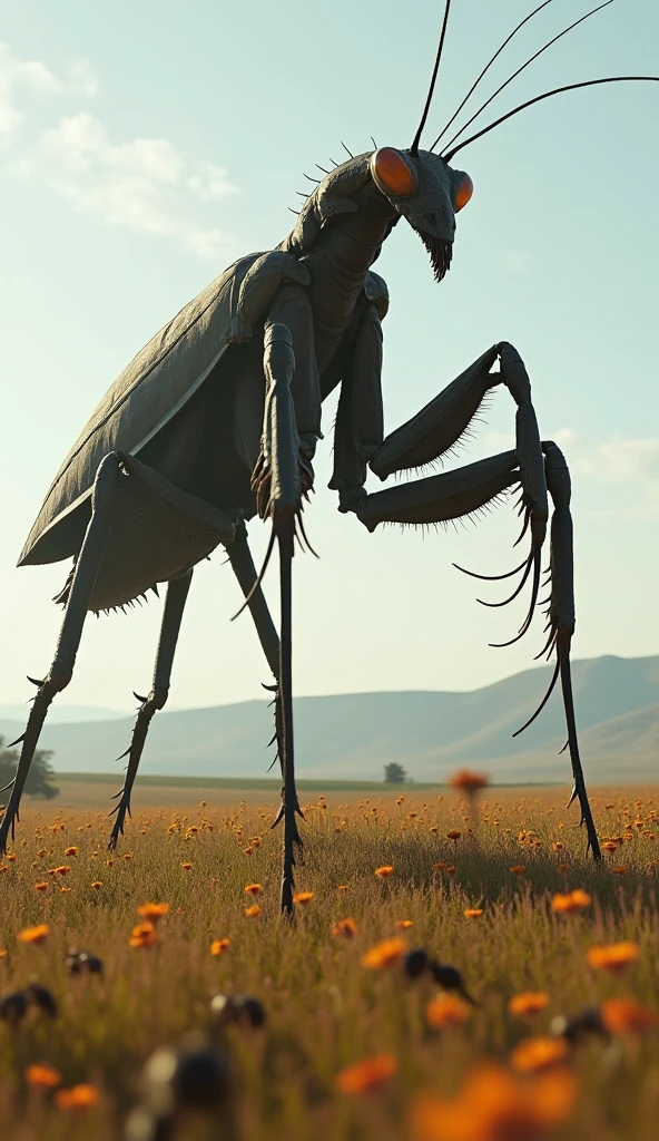 masterpiece、 Highest quality, Highly detailed、8k、 High resolution,giant praying mantis、