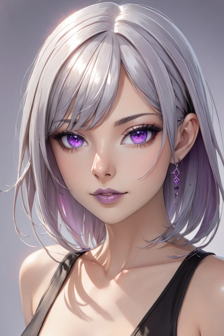 (thin), (sexy mouth), (gray hair), (purple eyes), (perfect nose),