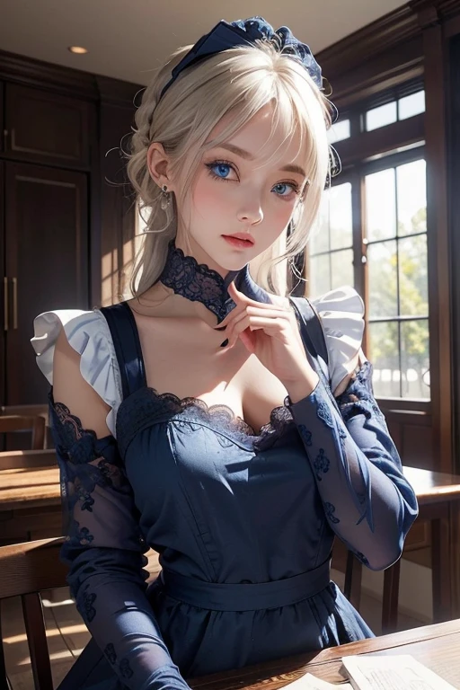 realisticlying, A high resolution, 1 Women, Alone, hip-up,(Lolita costume)， pretty eyes, White hair, eye socket, (Sat down，Cloak，snow field)，((lifting her skirt，))，jeanrnd，