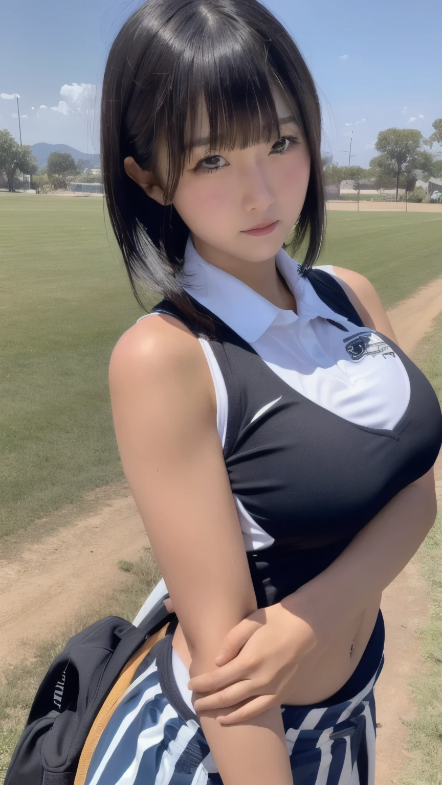 AIBeauty、リアルBeauty、Big Tits、Golf Wear、Golf Skirt、Golf course、Purple Hair