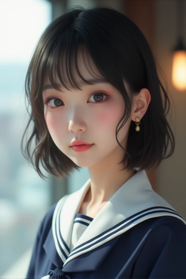 Realistic glowing skin, ,Always look at the camera, ,(sweating:1.2),Black Hair,short hair,Tie your hair short,Silky translucent white skin,best Realistic depiction,(Very detailed美しい顔), Great face and eyes, (Highest quality:1.4), (Very detailedな), (Very detailed CG synthesis 8k wallpaper), Very detailed, High resolution raw color photos, Professional photography, Realistic portrait,
(Detailed RAW photos of the girl's whole body), Canon EOS R5 250mm, Sharp focus, Cinema Lighting, (No makeup:1.2), Fine skin, Delicate collarbone,(Ultra-high resolution:1.6), (Realistic:1.6),