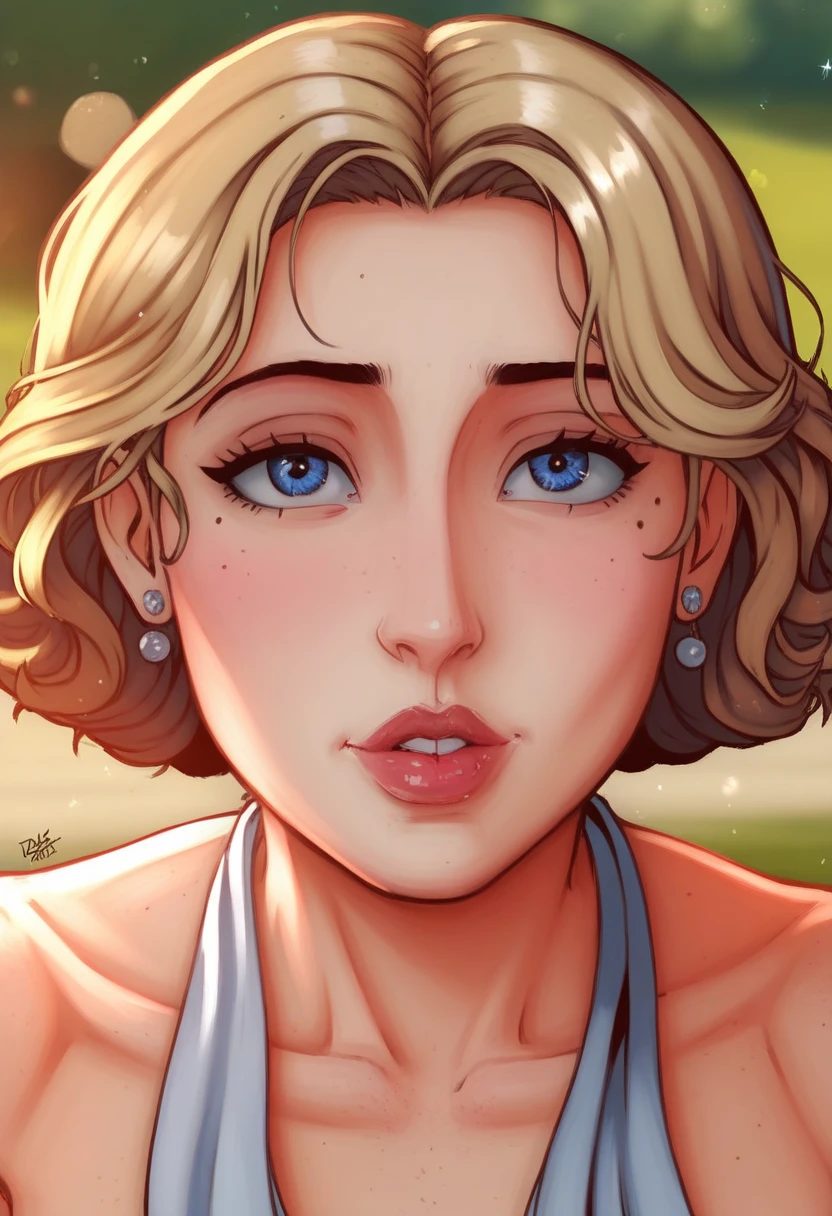 mdnn, (sharp focus:1.2), portrait, attractive young woman, (beautiful face:1.1), detailed eyes, luscious lips, (eye makeup:1.2), (tight body:1.2), wearing (flowery dress:1.2) at (the beach:1.2). (morning sun lighting:1.2), depth of field, bokeh, 4K, HDR. by (James C. Christensen:1.2|Jeremy Lipking:1.1).